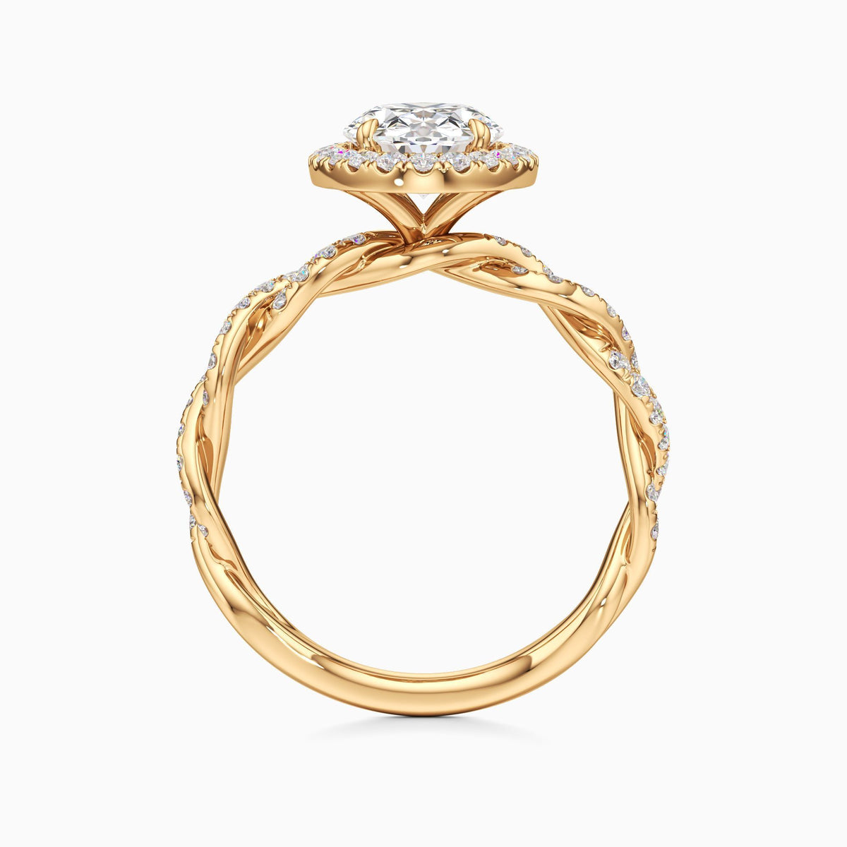 Gilda Lab Grown Diamond Setting Halo Oval Engagement Ring