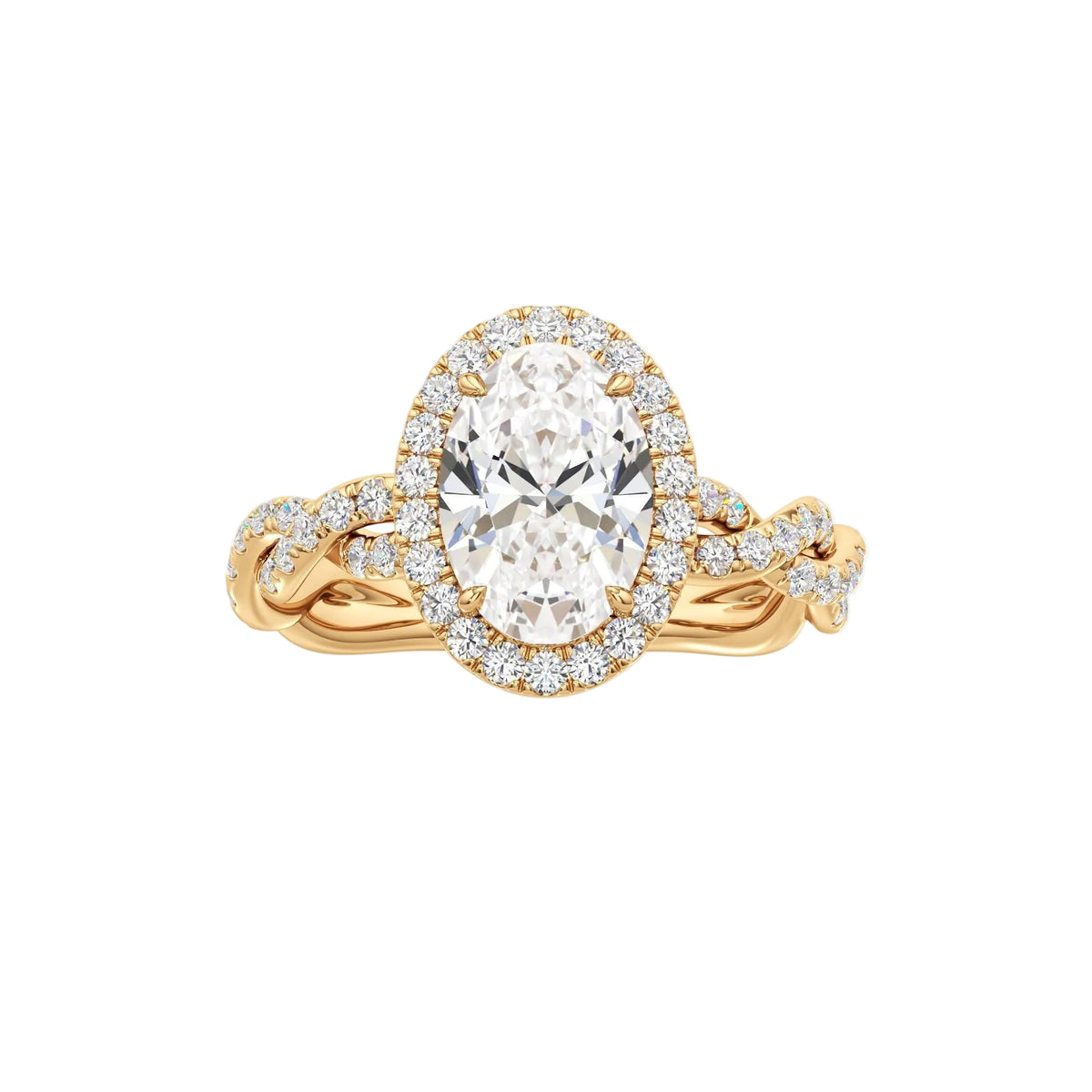 Gilda Lab Grown Diamond Setting Halo Oval Engagement Ring