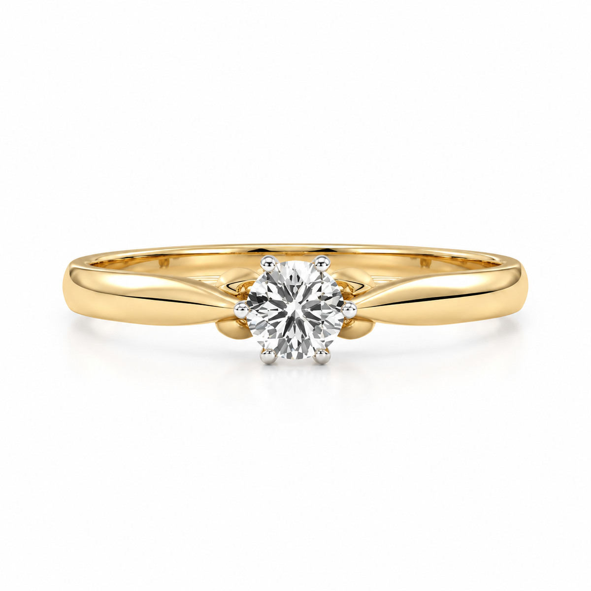 Round Cut Lab Grown Diamond And Moissanite Solitaire Engagement Ring