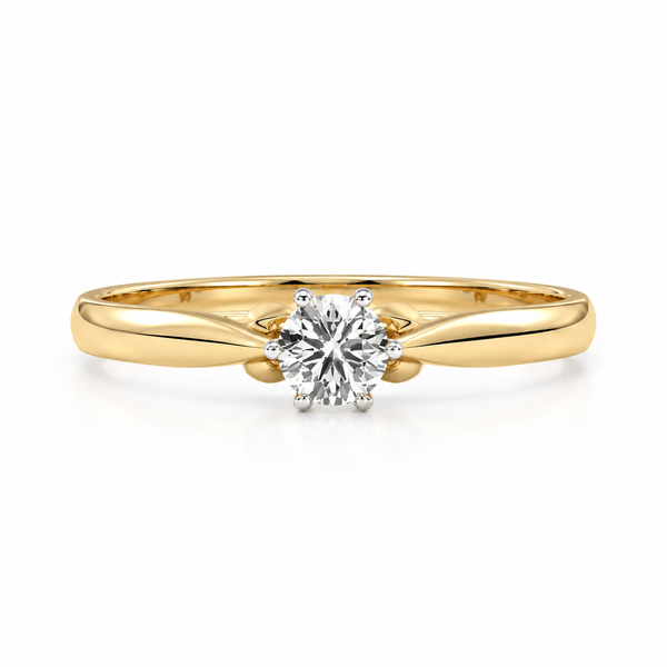 Round Cut Lab Grown Diamond And Moissanite Solitaire Engagement Ring