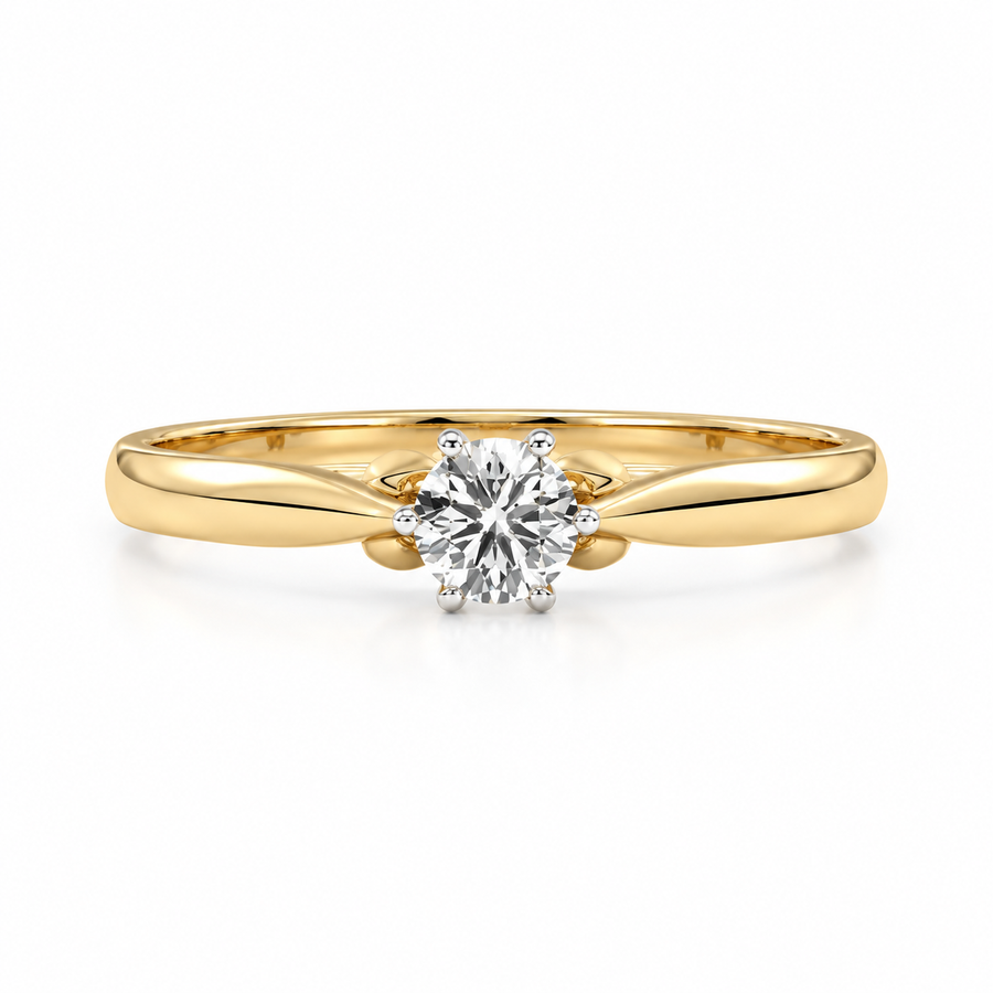 Minimalist Round Solitaire Engagement Ring from LuvCut