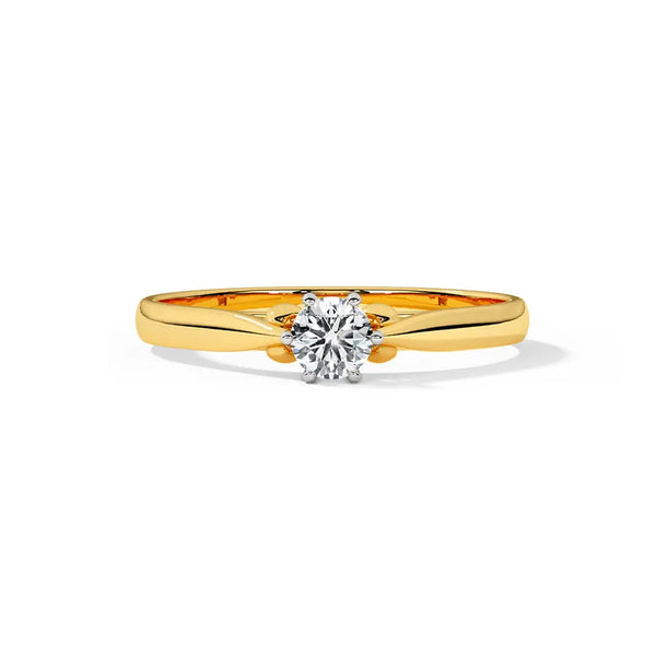 Round Cut Lab Grown Diamond And Moissanite Solitaire Engagement Ring