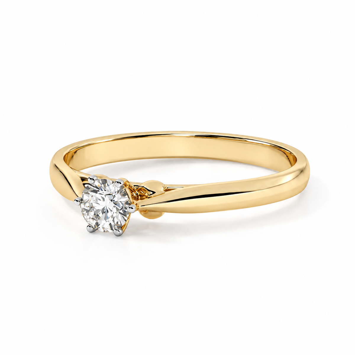 Round Cut Lab Grown Diamond And Moissanite Solitaire Engagement Ring
