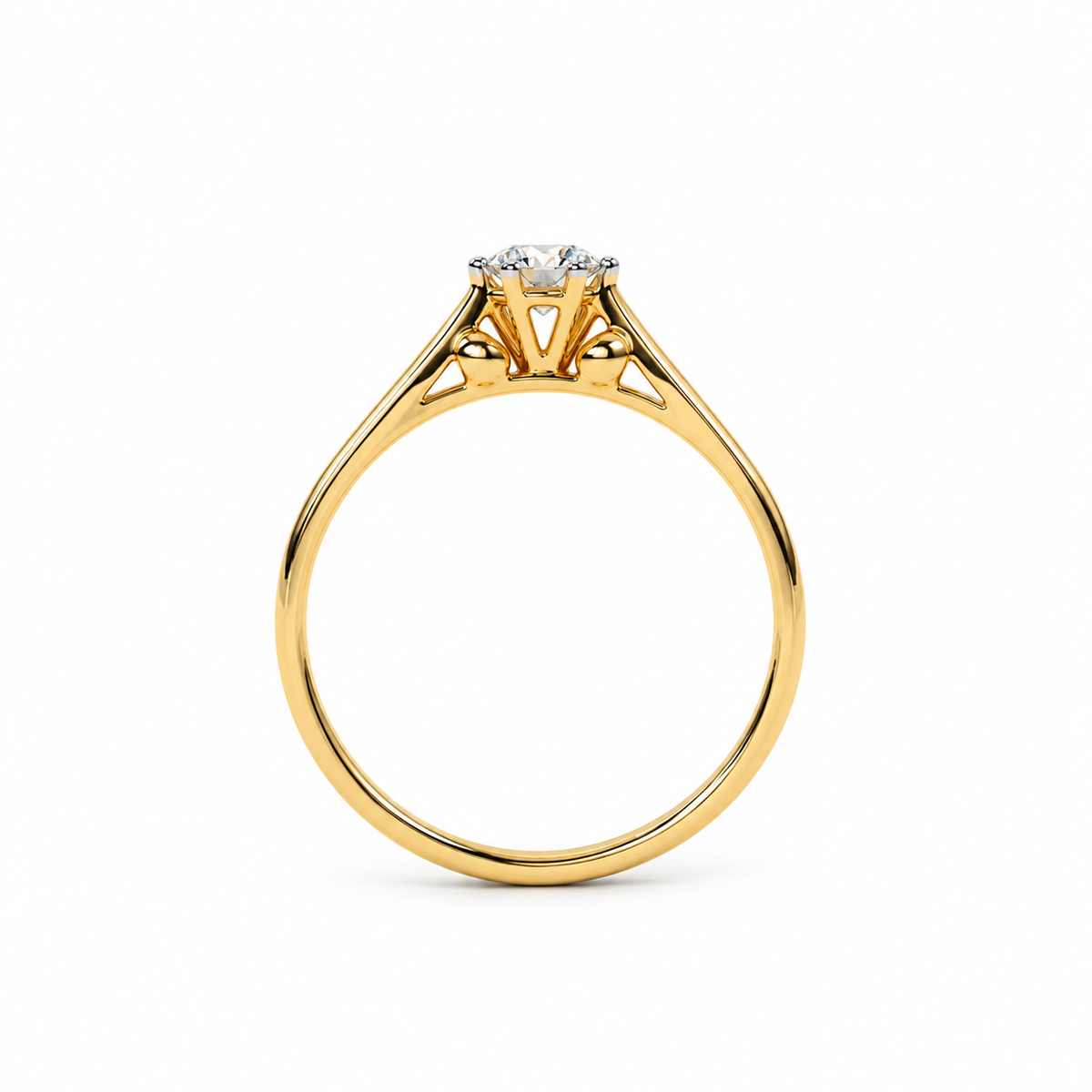 Round Cut Lab Grown Diamond And Moissanite Solitaire Engagement Ring