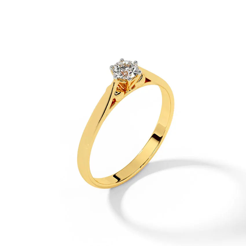 Round Cut Lab Grown Diamond And Moissanite Solitaire Engagement Ring