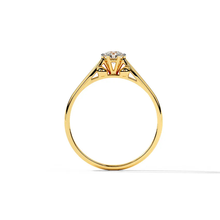 Round Cut Lab Grown Diamond And Moissanite Solitaire Engagement Ring
