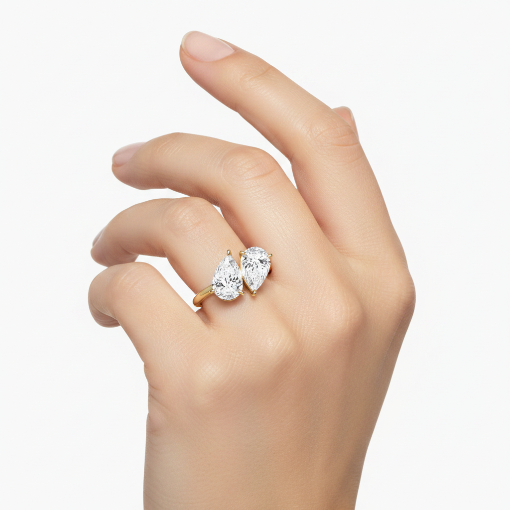 Toi et Moi Double Pear Diamond Engagement Ring