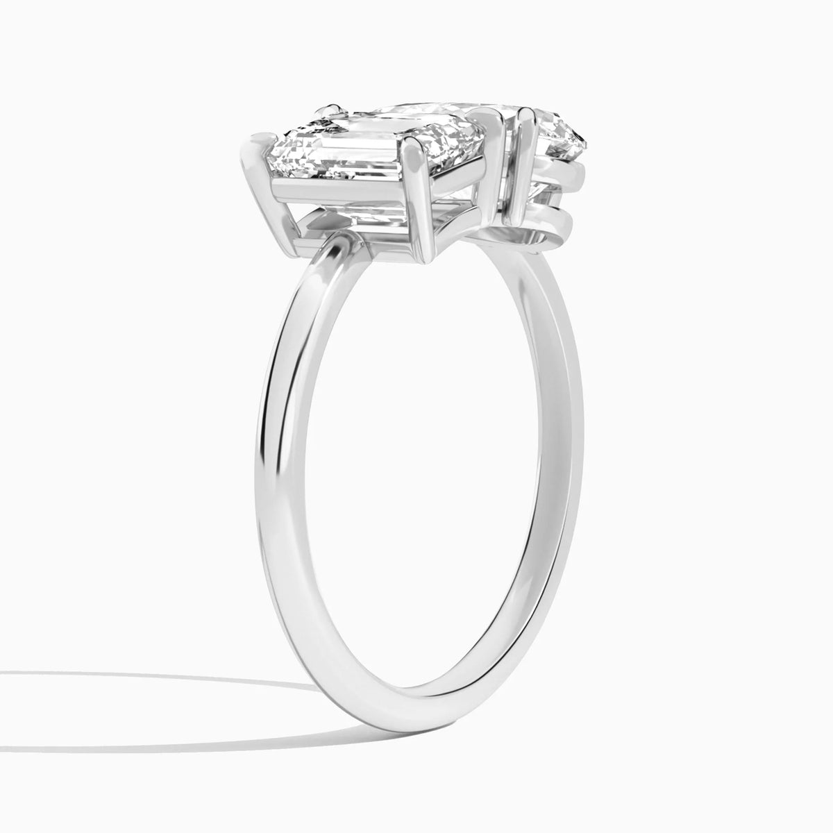 Toi et Moi Emerald and Pear Diamond Engagement Ring