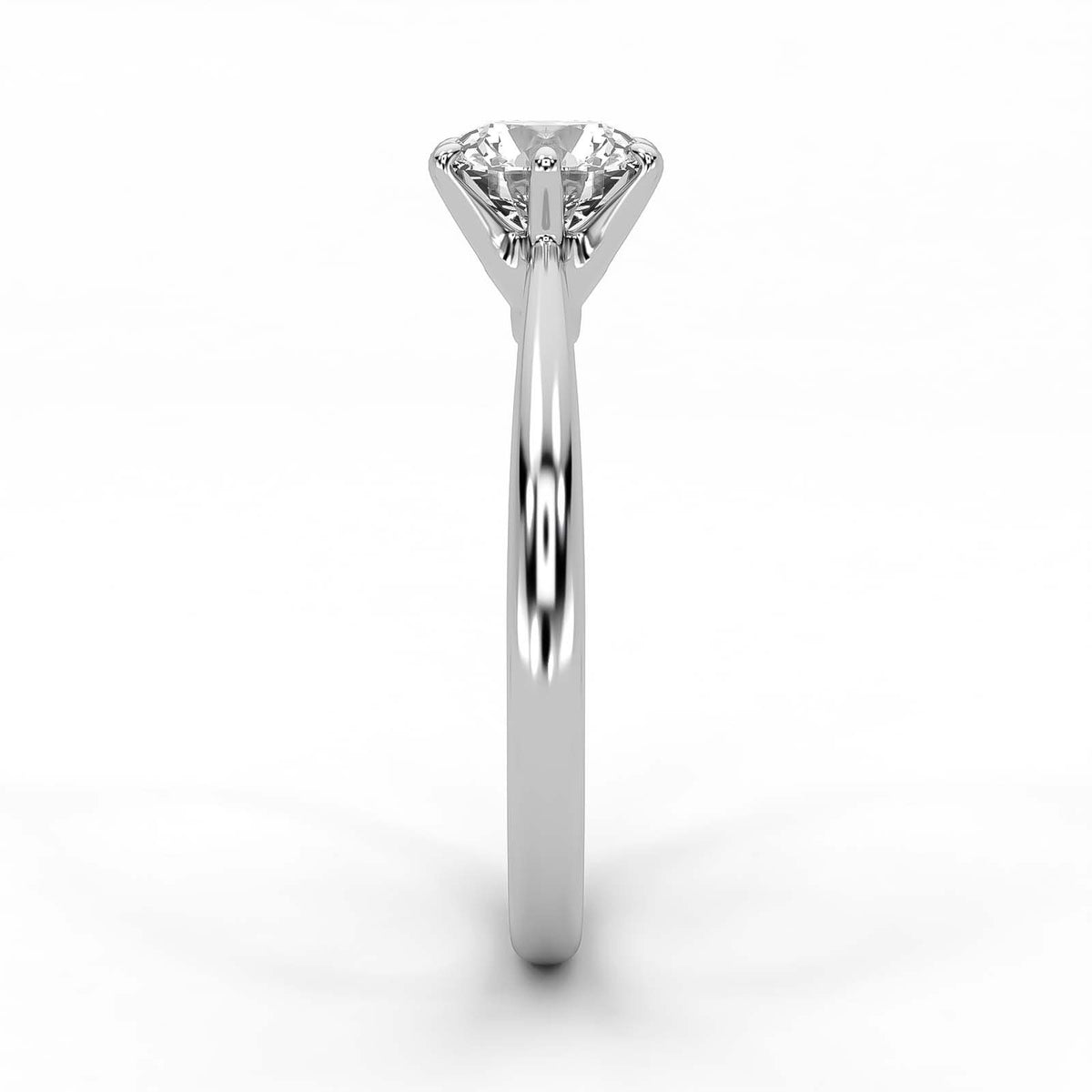 2.00ct Round Cut Lab Grown Solitaire Diamond 6 Claw Prong Engagement Ring 14k Yellow Gold