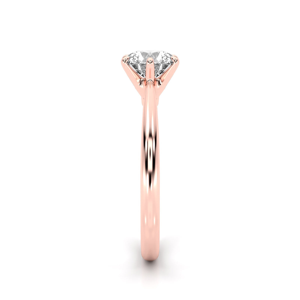 2.00ct Round Cut Lab Grown Solitaire Diamond 6 Claw Prong Engagement Ring 14k Yellow Gold
