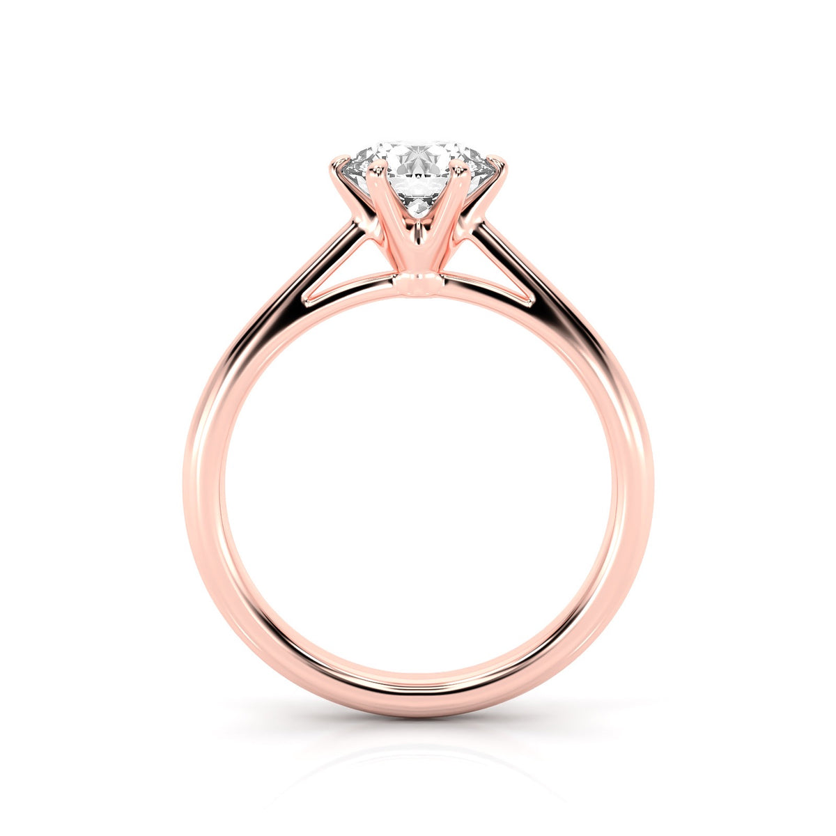 2.00ct Round Cut Lab Grown Solitaire Diamond 6 Claw Prong Engagement Ring 14k Yellow Gold