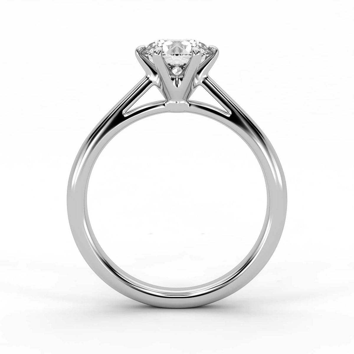 2.00ct Round Cut Lab Grown Solitaire Diamond 6 Claw Prong Engagement Ring 14k Yellow Gold