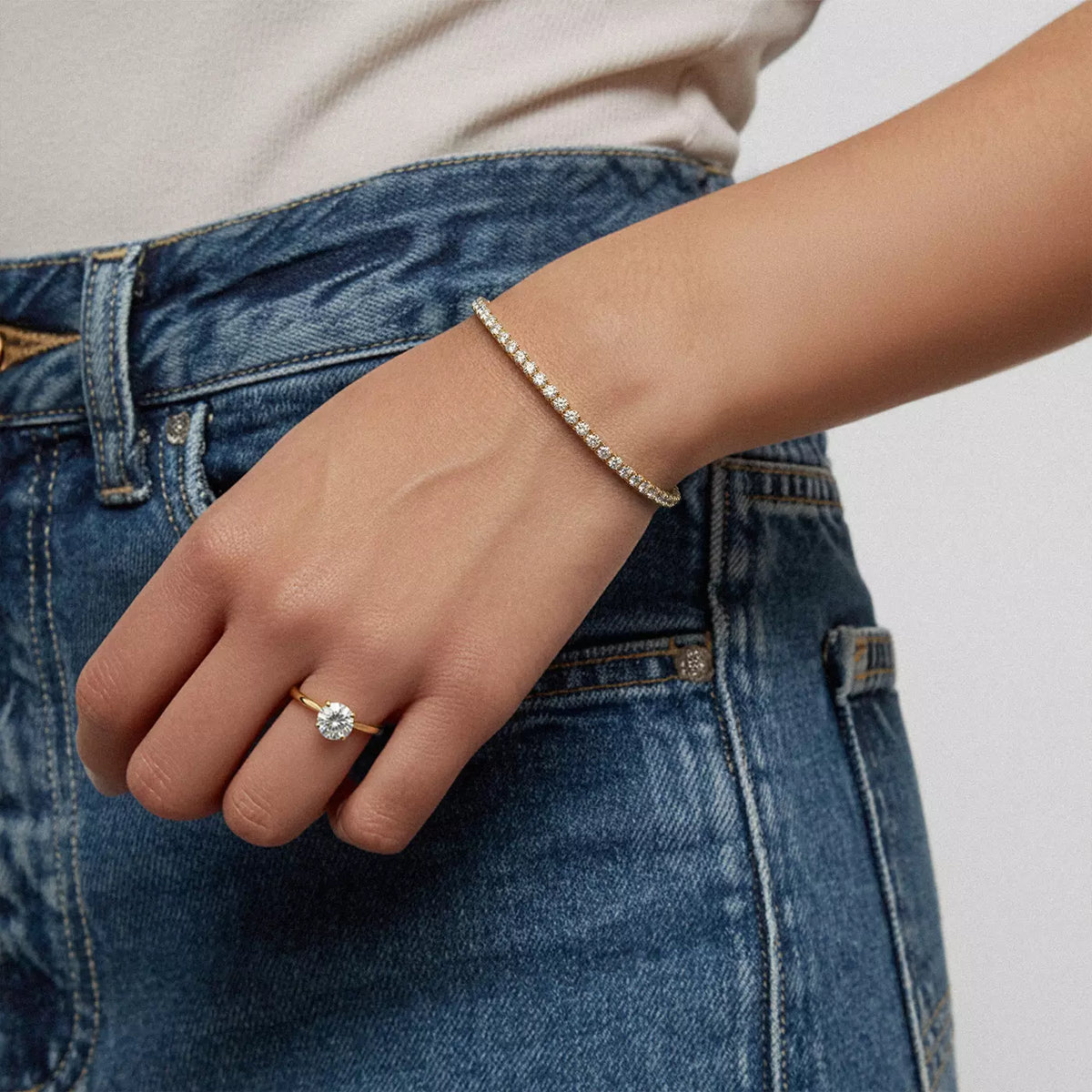 U-Prong Lab Diamond Tennis Bracelet