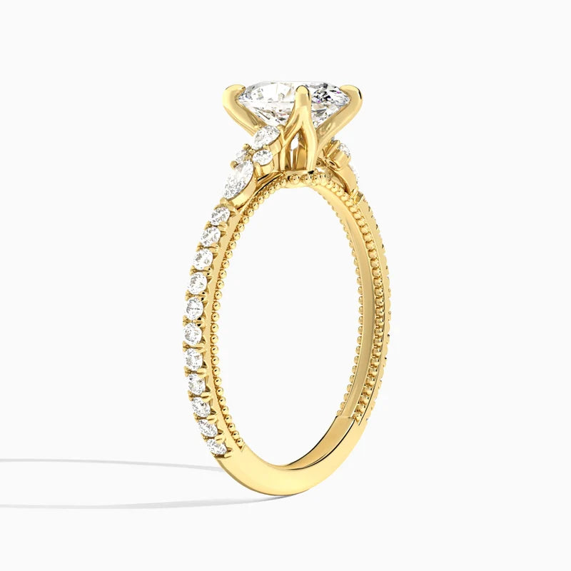 Celestia Diamond Oval Lab-Grown Diamond & Moissanite Vintage Engagement Ring Vintage