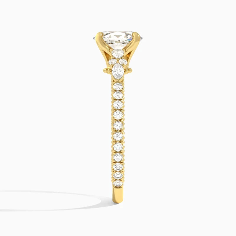 Celestia Diamond Oval Lab-Grown Diamond & Moissanite Vintage Engagement Ring Vintage