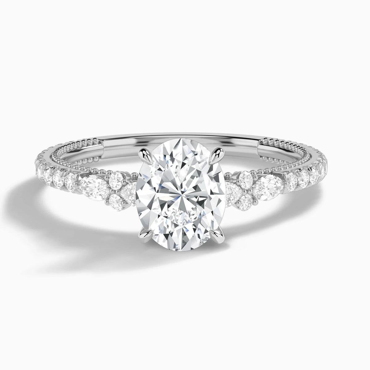 Celestia Diamond Oval Lab-Grown Diamond & Moissanite Vintage Engagement Ring Vintage