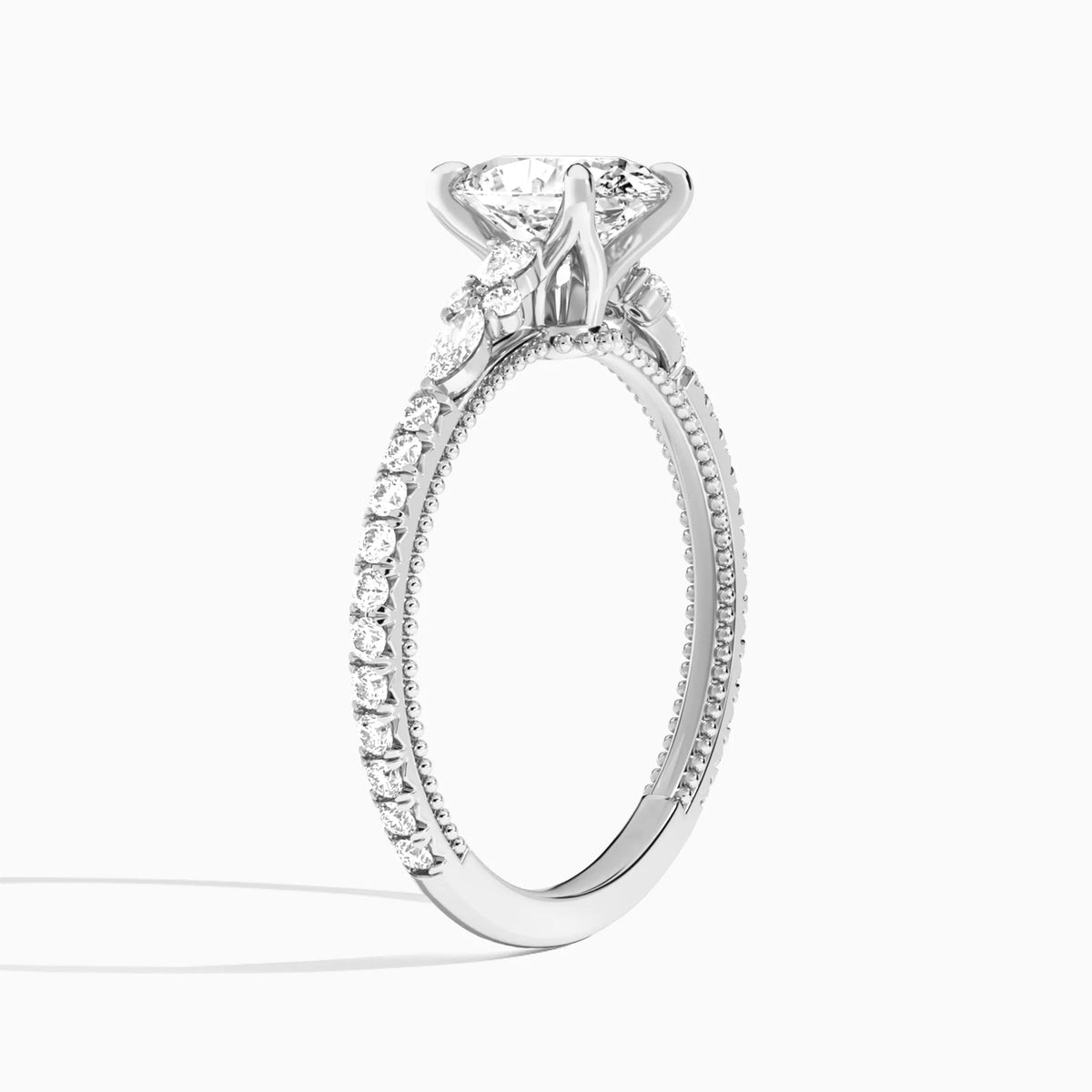 Celestia Diamond Oval Lab-Grown Diamond & Moissanite Vintage Engagement Ring Vintage