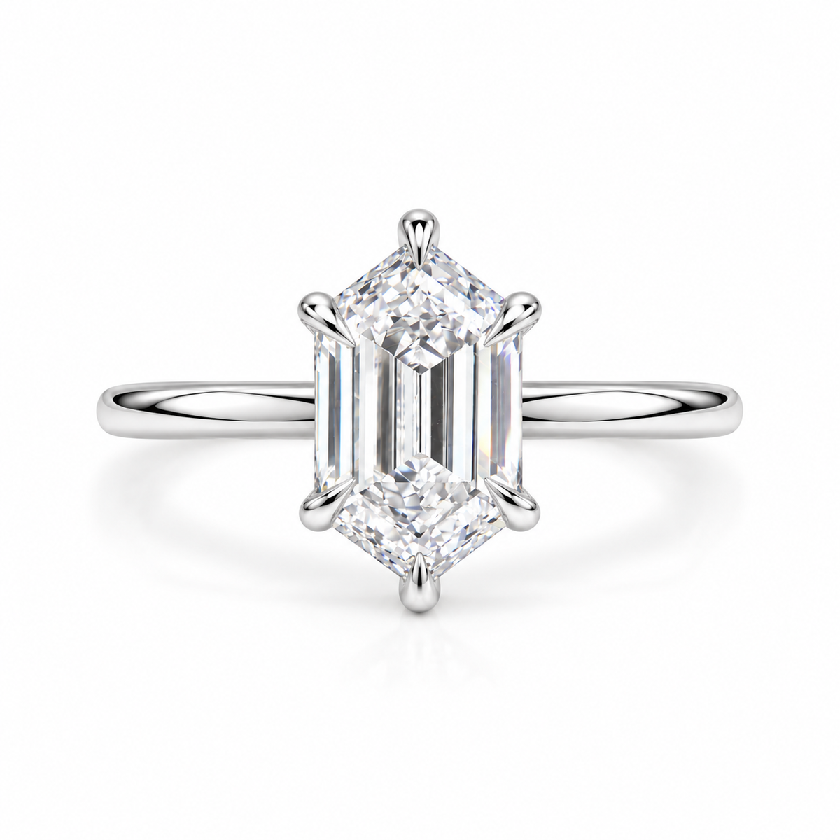 marquise lab grown diamond engagement ring in gold, on-hand