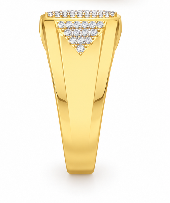 Men's Geometric Hip Hop Lab Grown Diamond & Moissanite Signet Ring