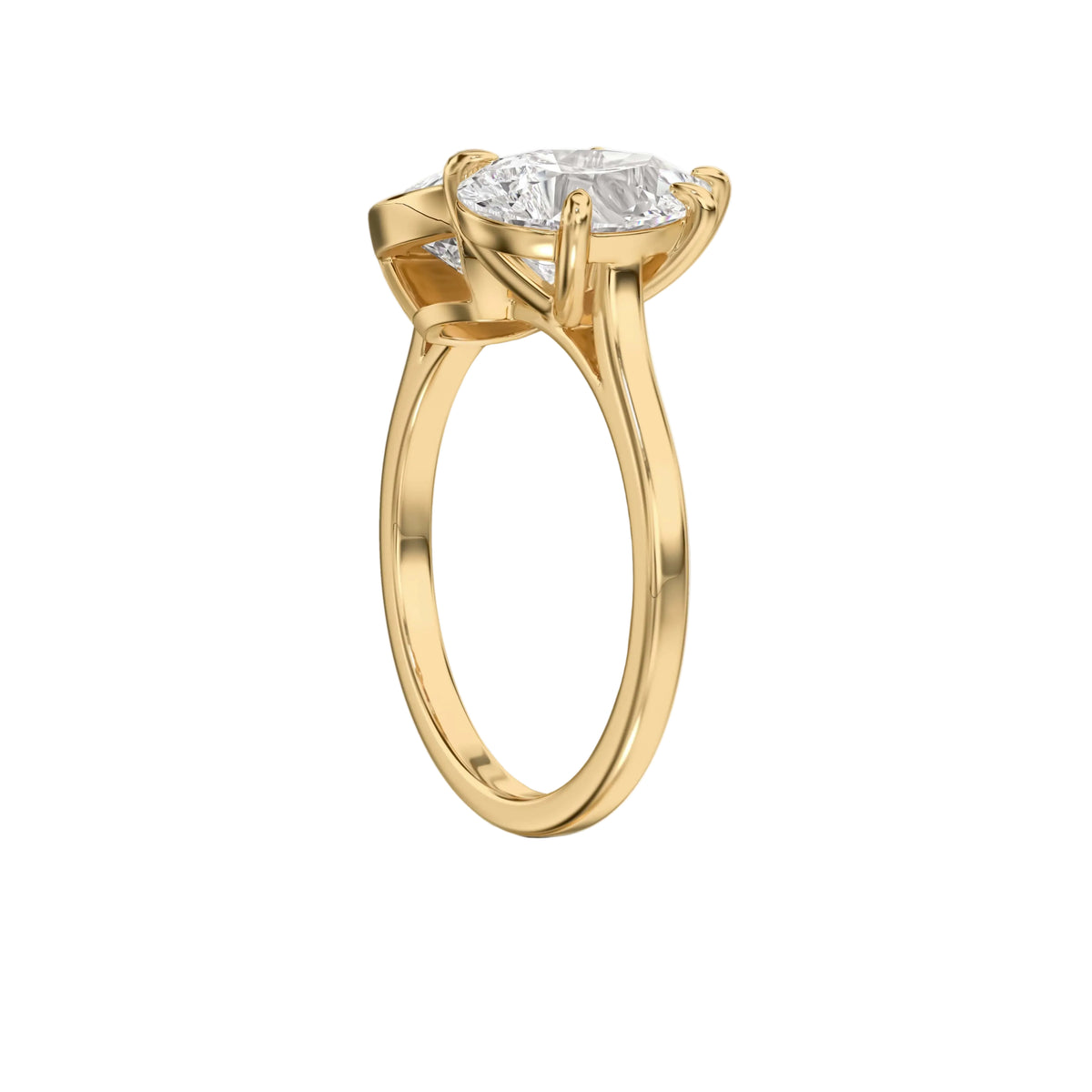 Toi et Moi Bezel Set Cushion and Pear Engagement Ring