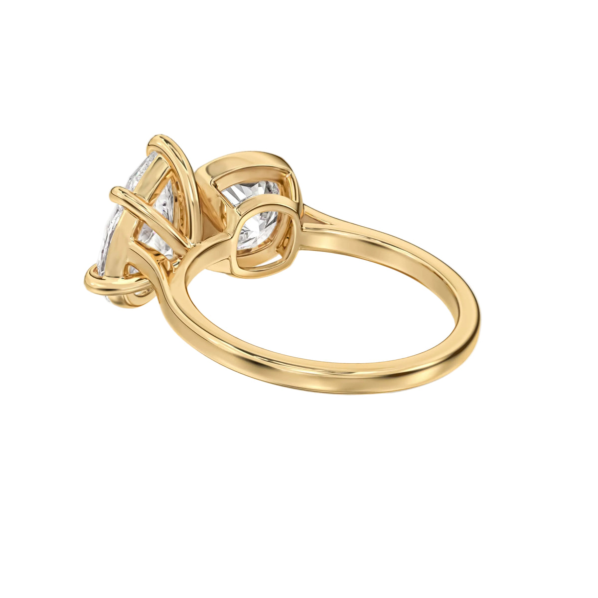 Toi et Moi Bezel Set Cushion and Pear Engagement Ring