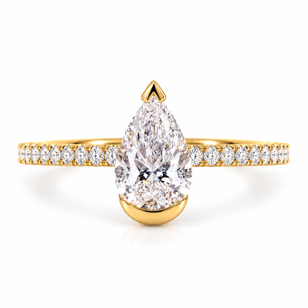 Pear Cut Lab Grown Diamond Engagement Ring | LuvCut – Luvcut