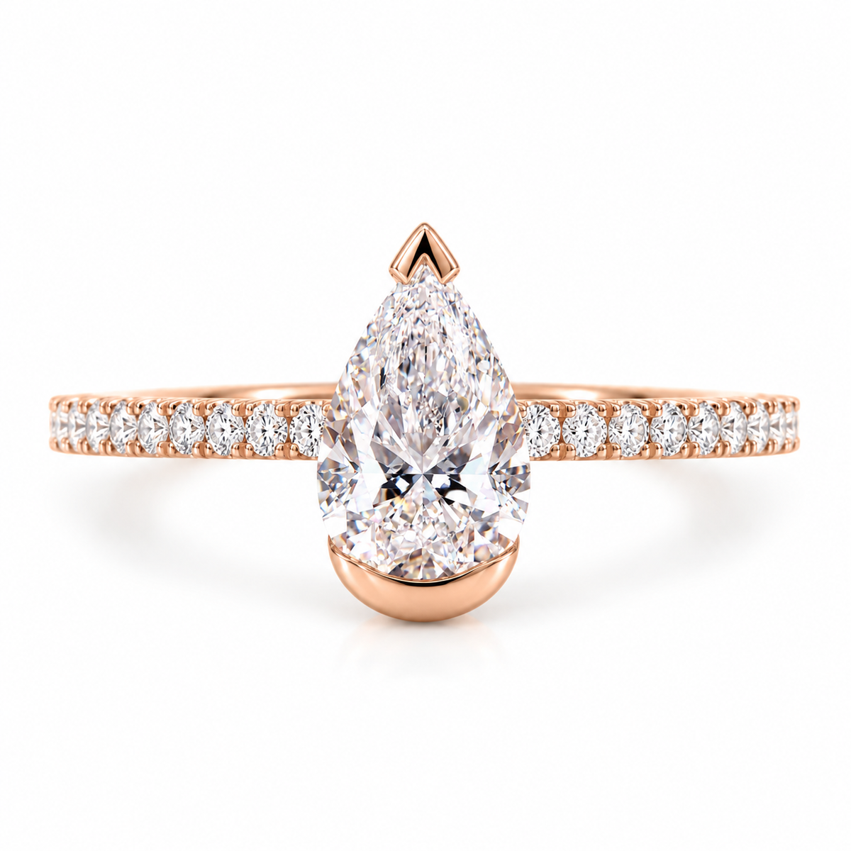 Engagegement Rings Custom Pear Cut Lab Grown Diamond Engagement Ring | LuvCut – Luvcut