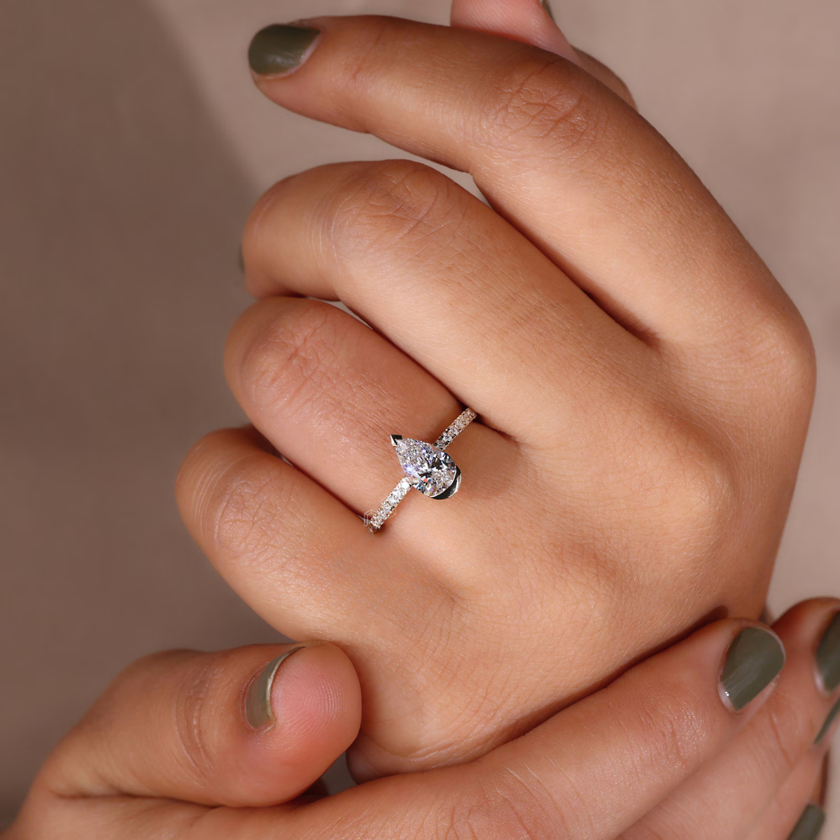 Pear Cut Lab Grown Diamond Engagement Ring | LuvCut – Luvcut