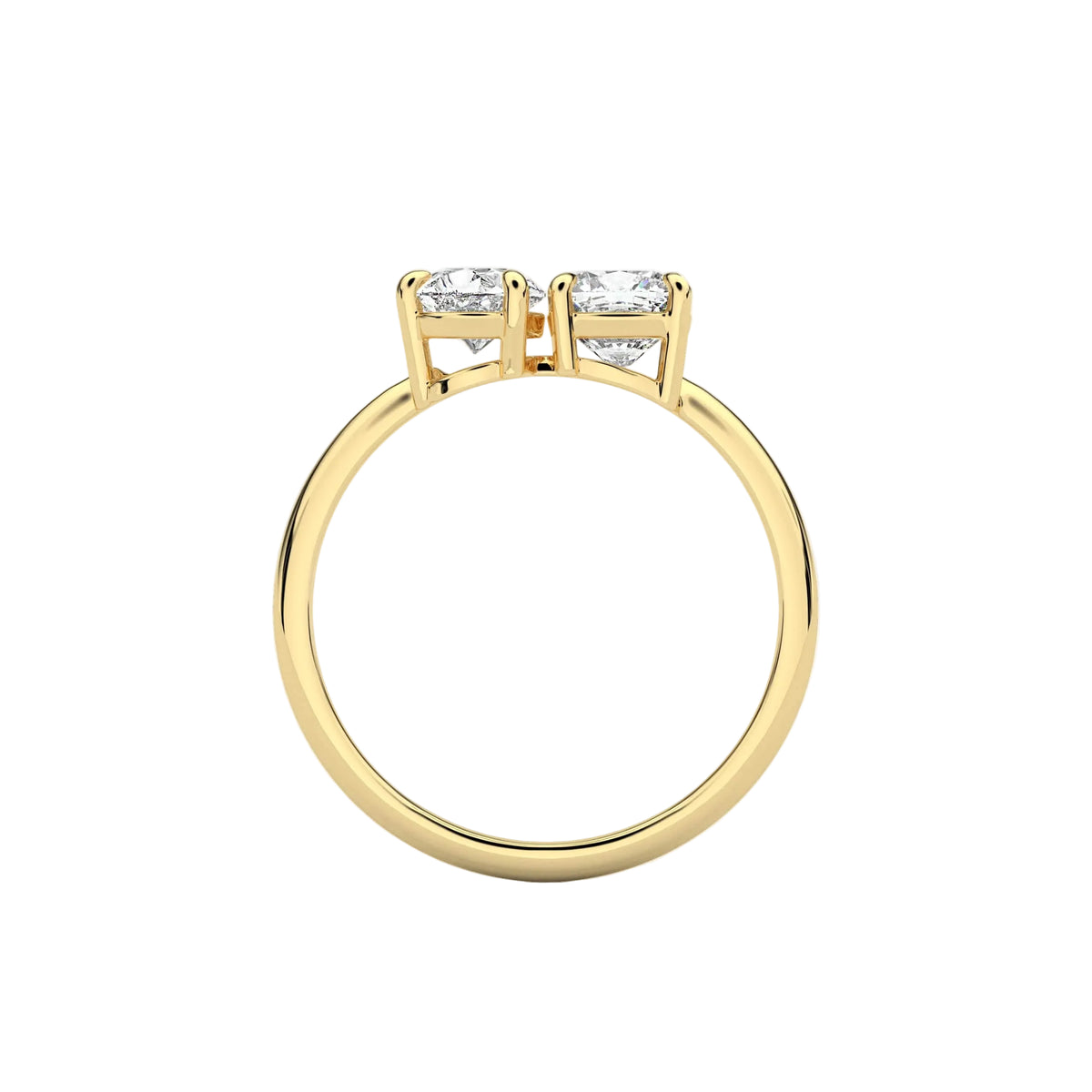 Cushion and Pear Cut Lab Diamond Toi-Et-Moi Engagement Ring