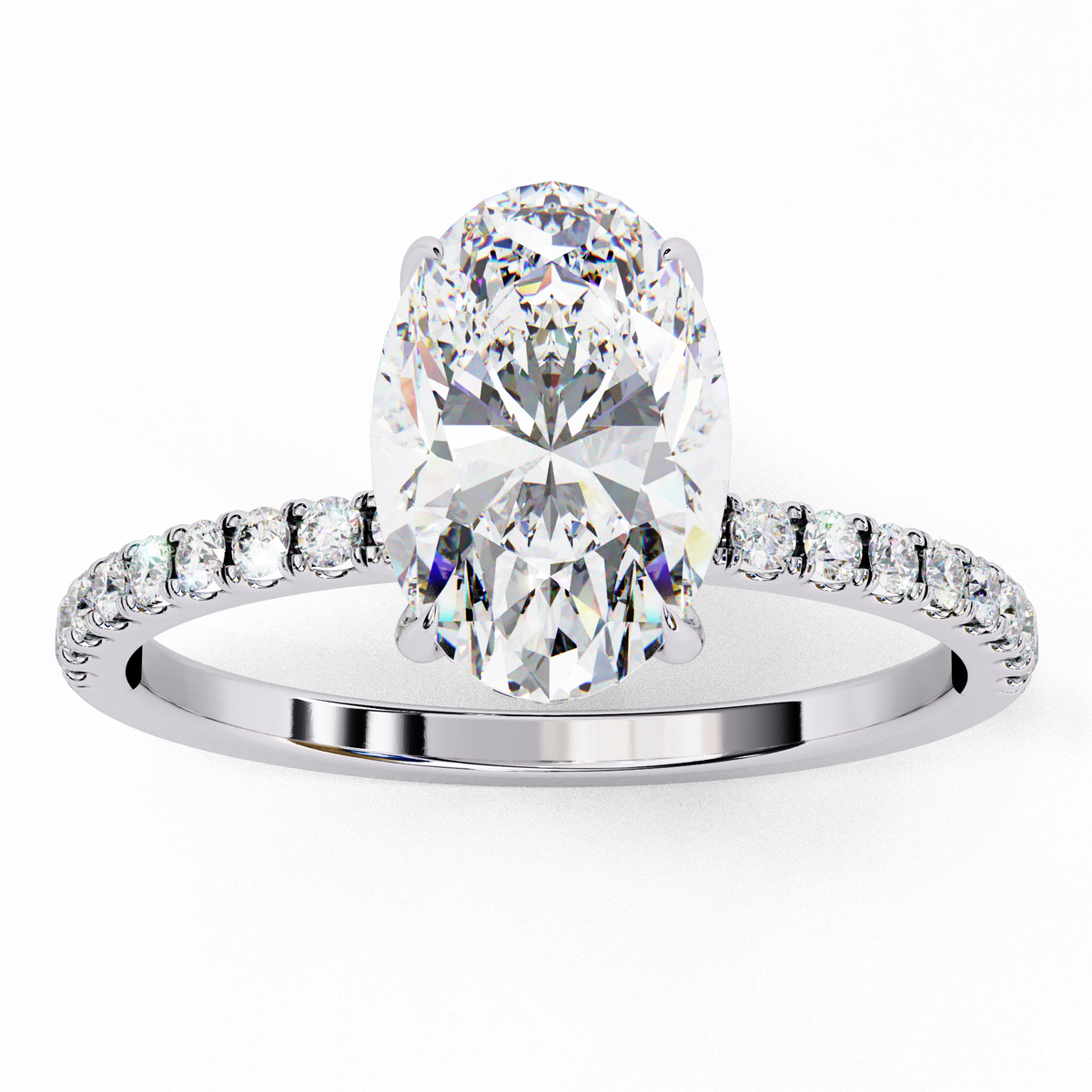 2.00ct oval cut Lab grown engagement ring