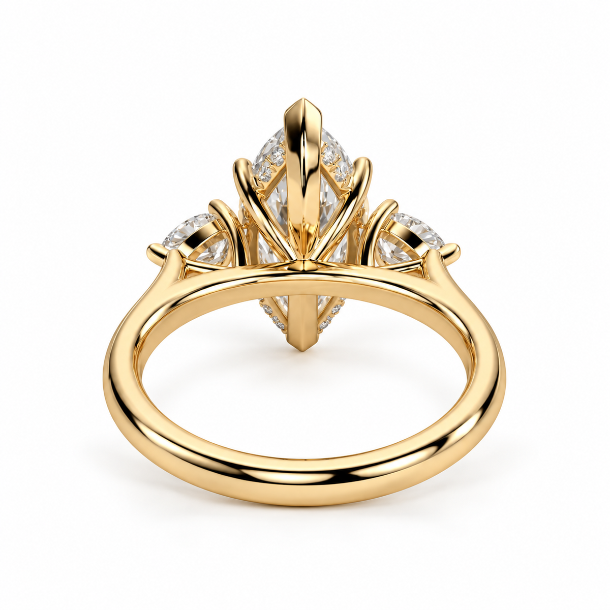 2 Carat Marquise Engagement Ring Three Stone Lab Diamond Ring