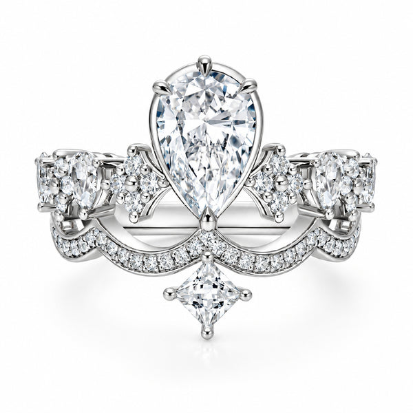 Crown 1.05ct Pear Cut  Lab-Grown Diamond Eternal  Engagement Ring