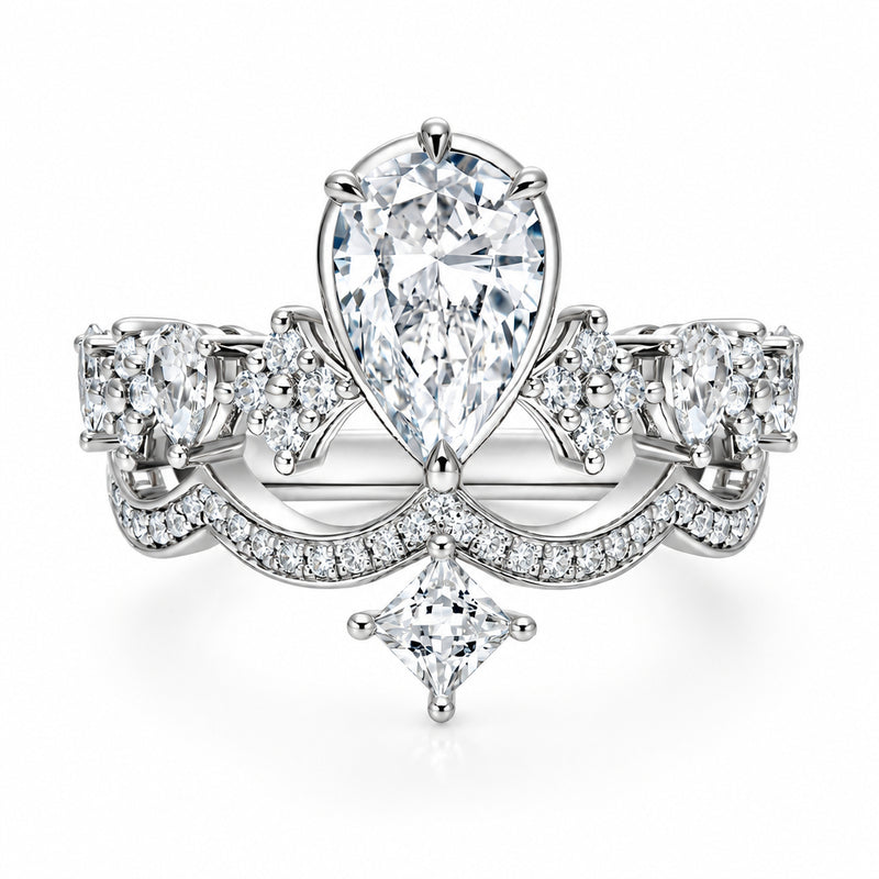 Crown 1.05ct Pear Cut  Lab-Grown Diamond Eternal  Engagement Ring