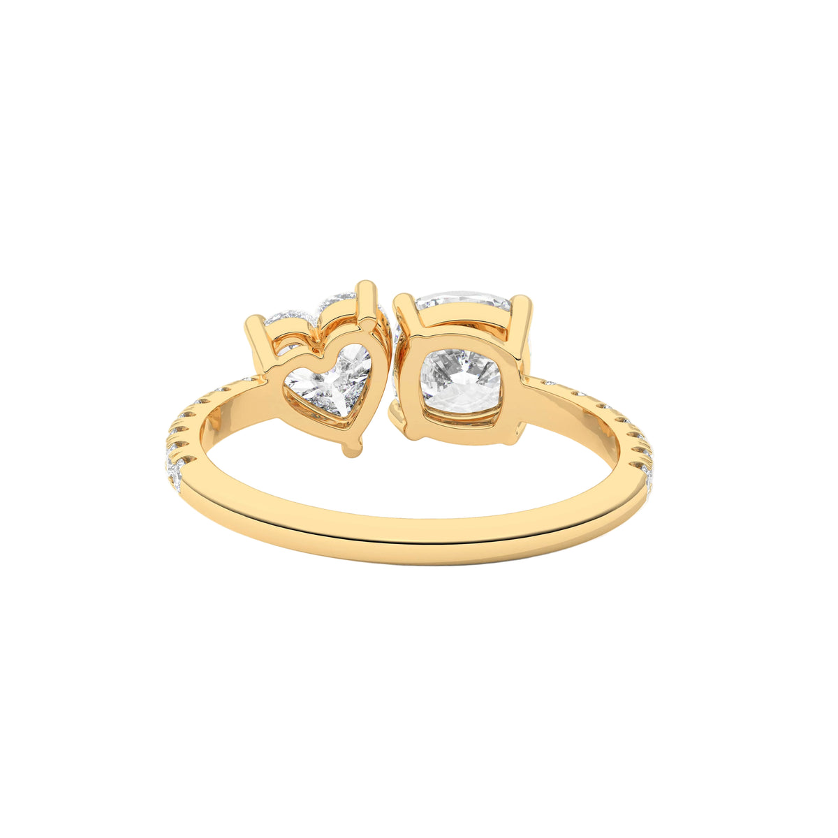 Toi-Et-Moi Cushion and Heart Shaped Engagement Ring