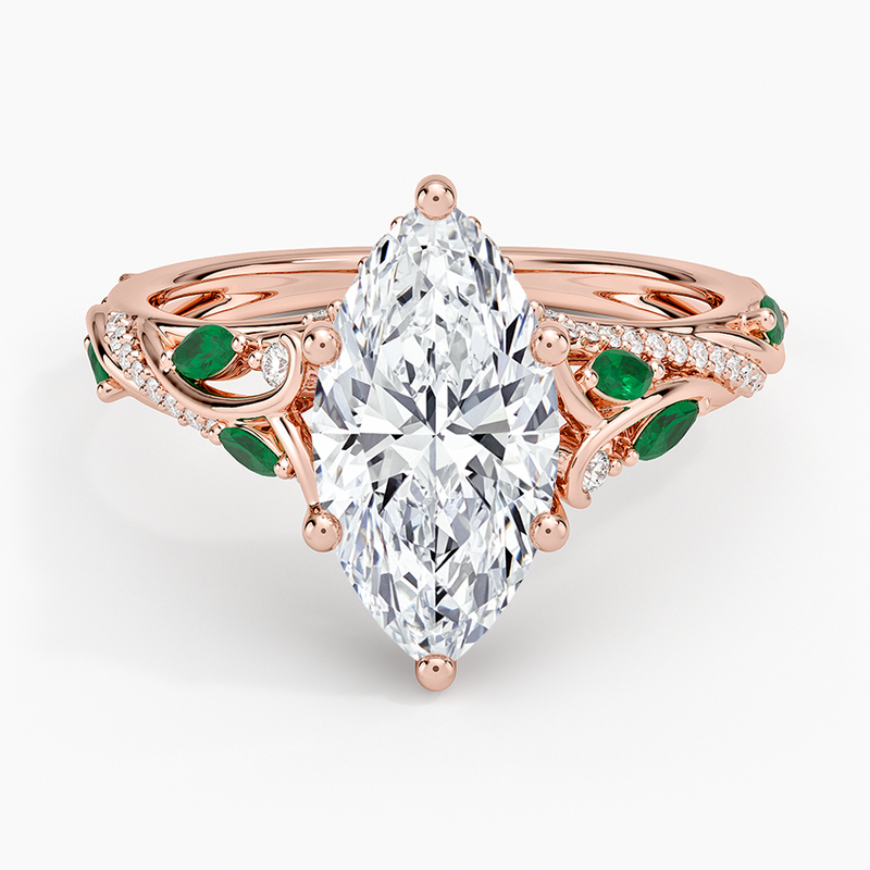 round lab grown diamond ring in silver, front view