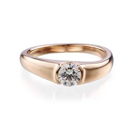 0.50 ct Round Lab Grown Diamond & Moissanite Ring