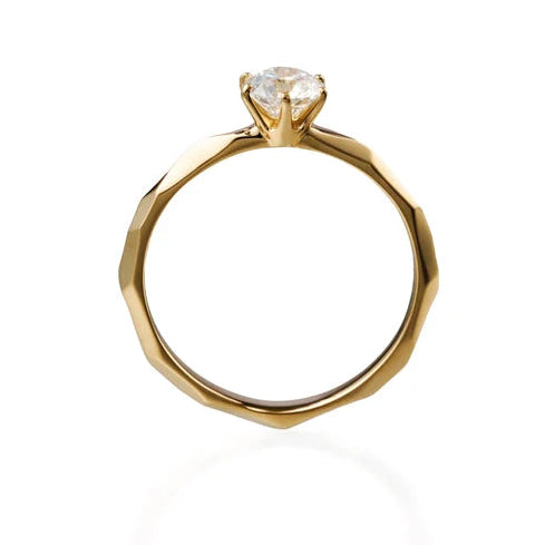 0.50 ct Round Brilliant Cut Lab Grown Diamond & Moissanite Ring -- 2.30gm