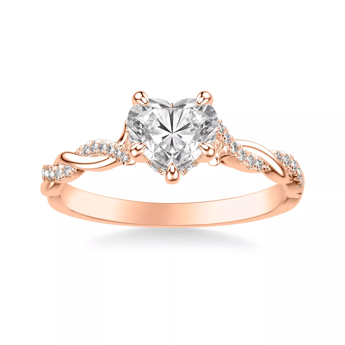 round lab grown diamond ring in 18k, on-hand
