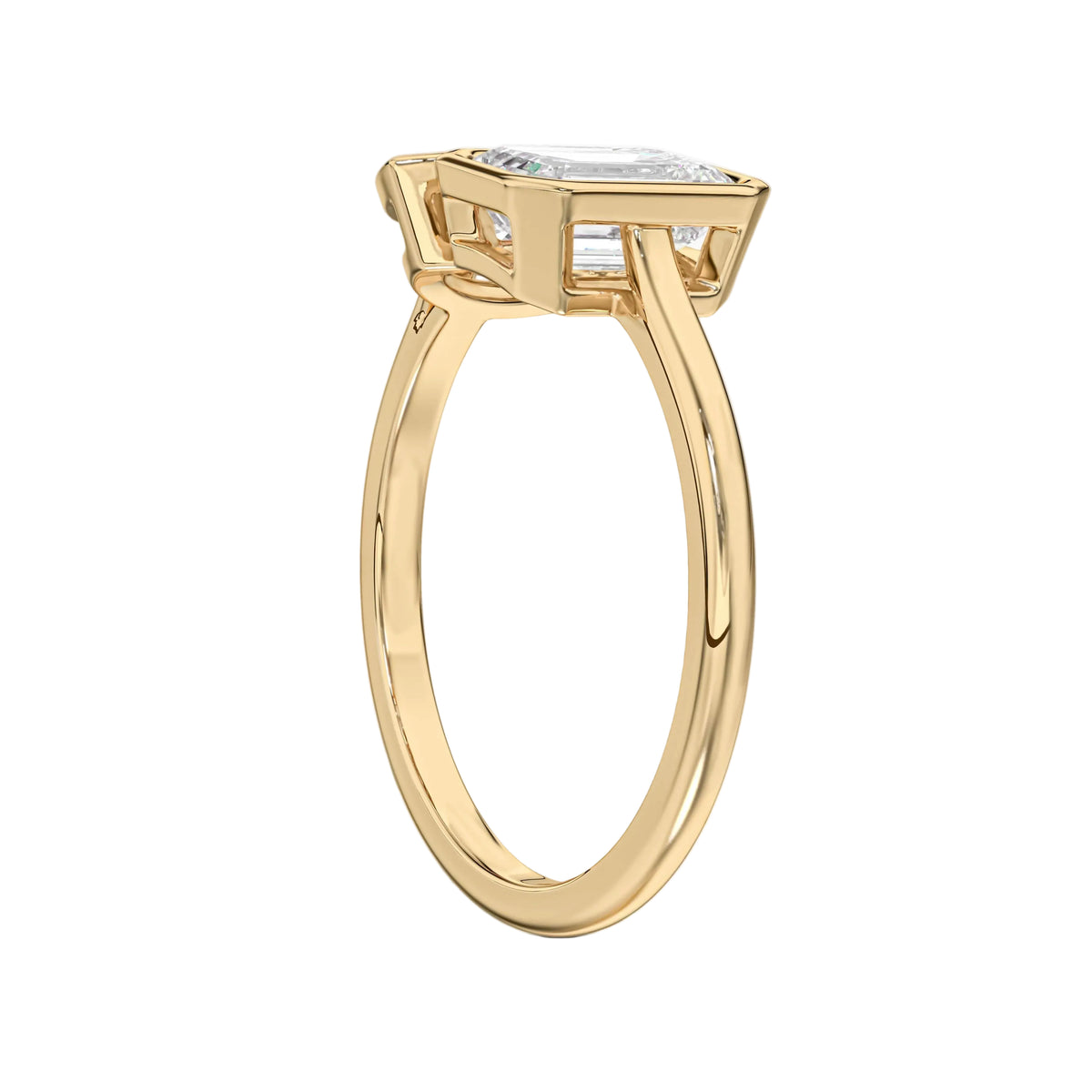 Marquise and Emerald Lab Grown Diamond Engagement Toi et Moi Ring