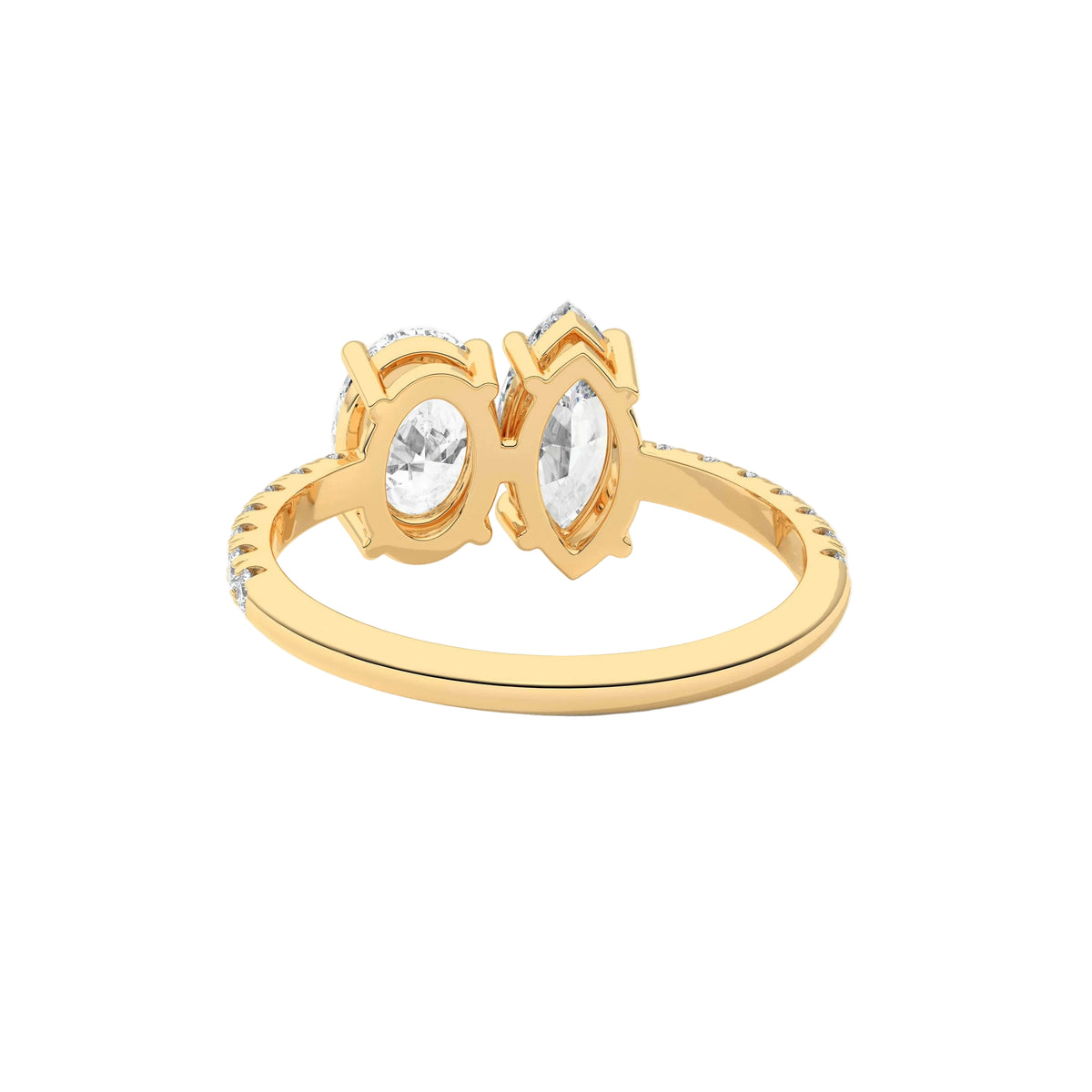 Marquise And Oval Lab Diamond Toi-Et-Moi Engagement Ring