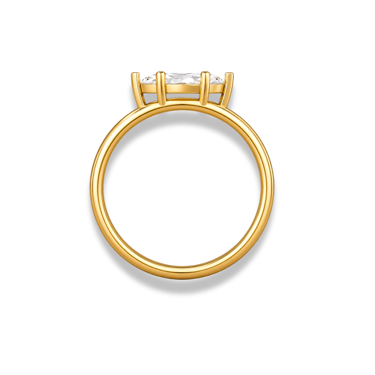 Marquise Cut Lab Grown Diamond And Moissanite Open Wrap Engagement Ring