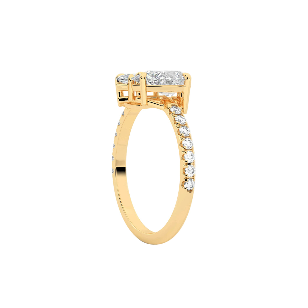 Toi et Moi Pear Cut Marquise Pave toi et moi Diamond Ring