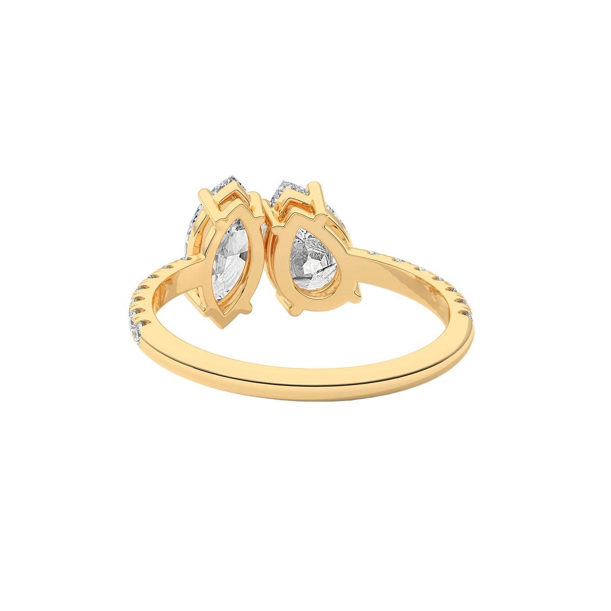 Toi et Moi Pear Cut Marquise Pave toi et moi Diamond Ring