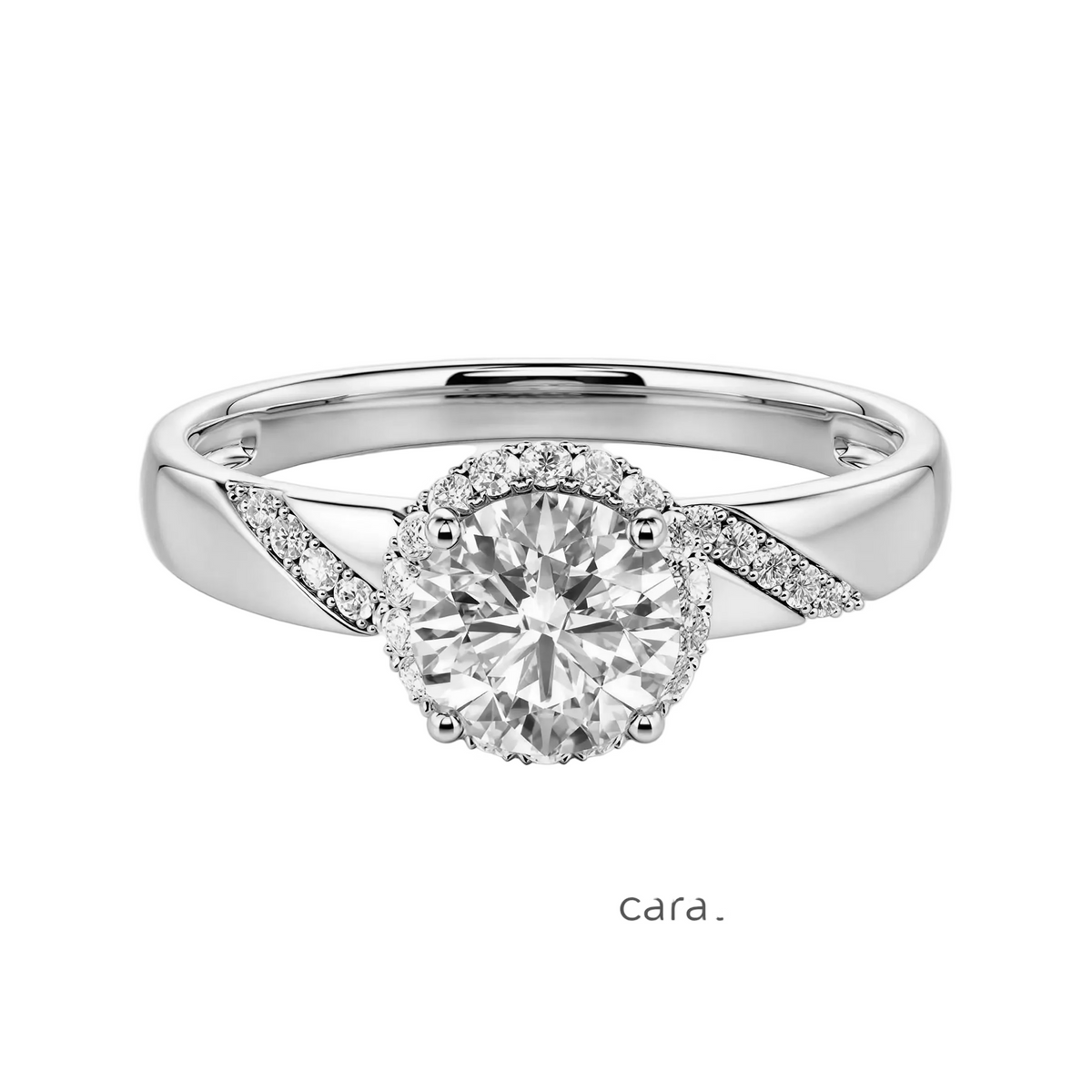 2ct Round Cut Lab-Grown Everlasting Halo Engagement Ring