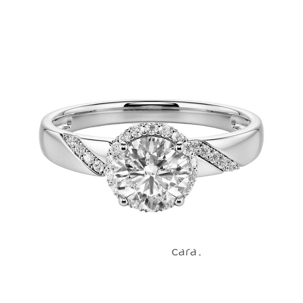 2ct Round Cut Lab-Grown Everlasting Halo Engagement Ring