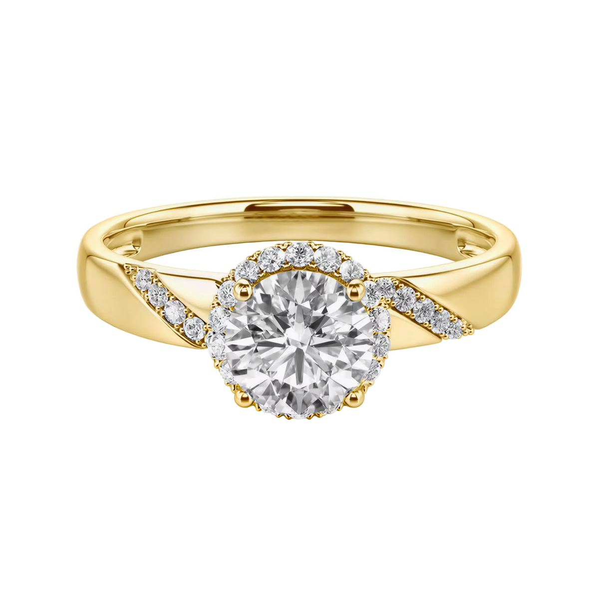 2ct Round Cut Lab-Grown Everlasting Halo Engagement Ring