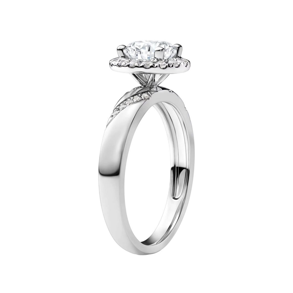 2ct Round Cut Lab-Grown Everlasting Halo Engagement Ring