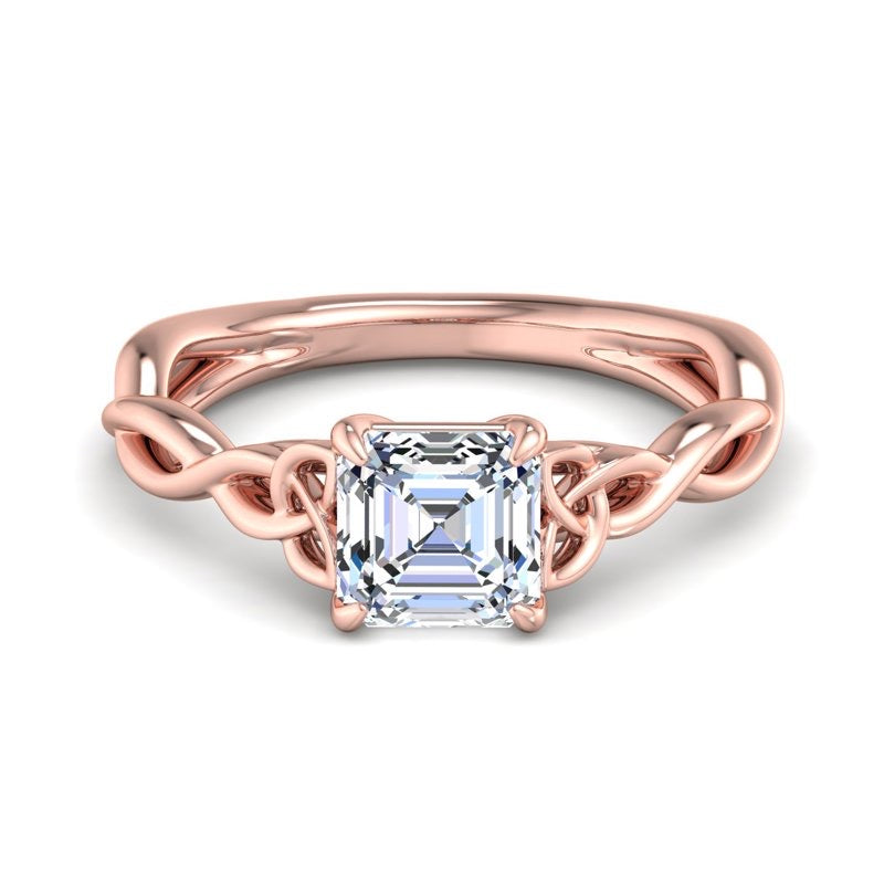 1.5ct Asscher Cut Lab Grown Diamond Infinity Ring – Unique Engagement Style