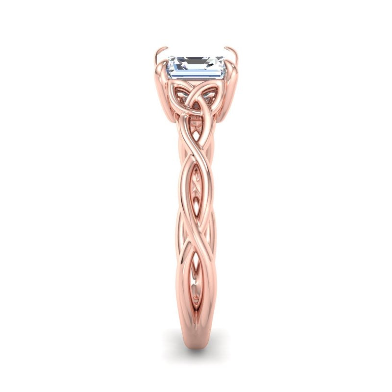 1.5ct Asscher Cut Lab Grown Diamond Infinity Ring – Unique Engagement Style