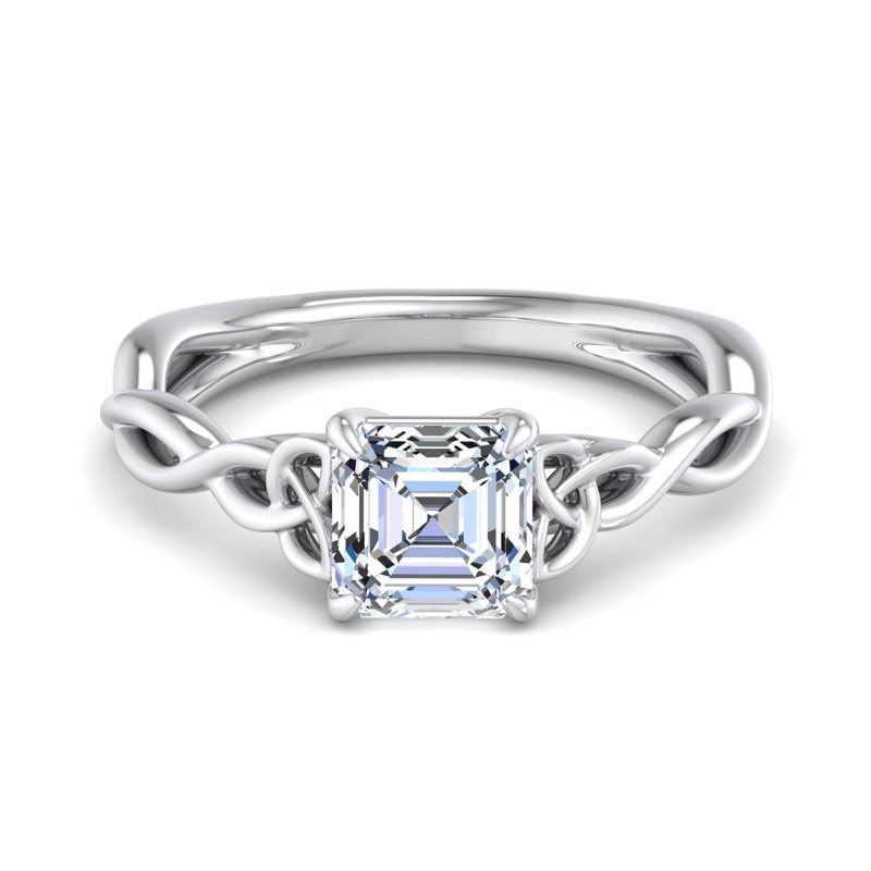 1.5ct Asscher Cut Lab Grown Diamond Infinity Ring – Unique Engagement Style